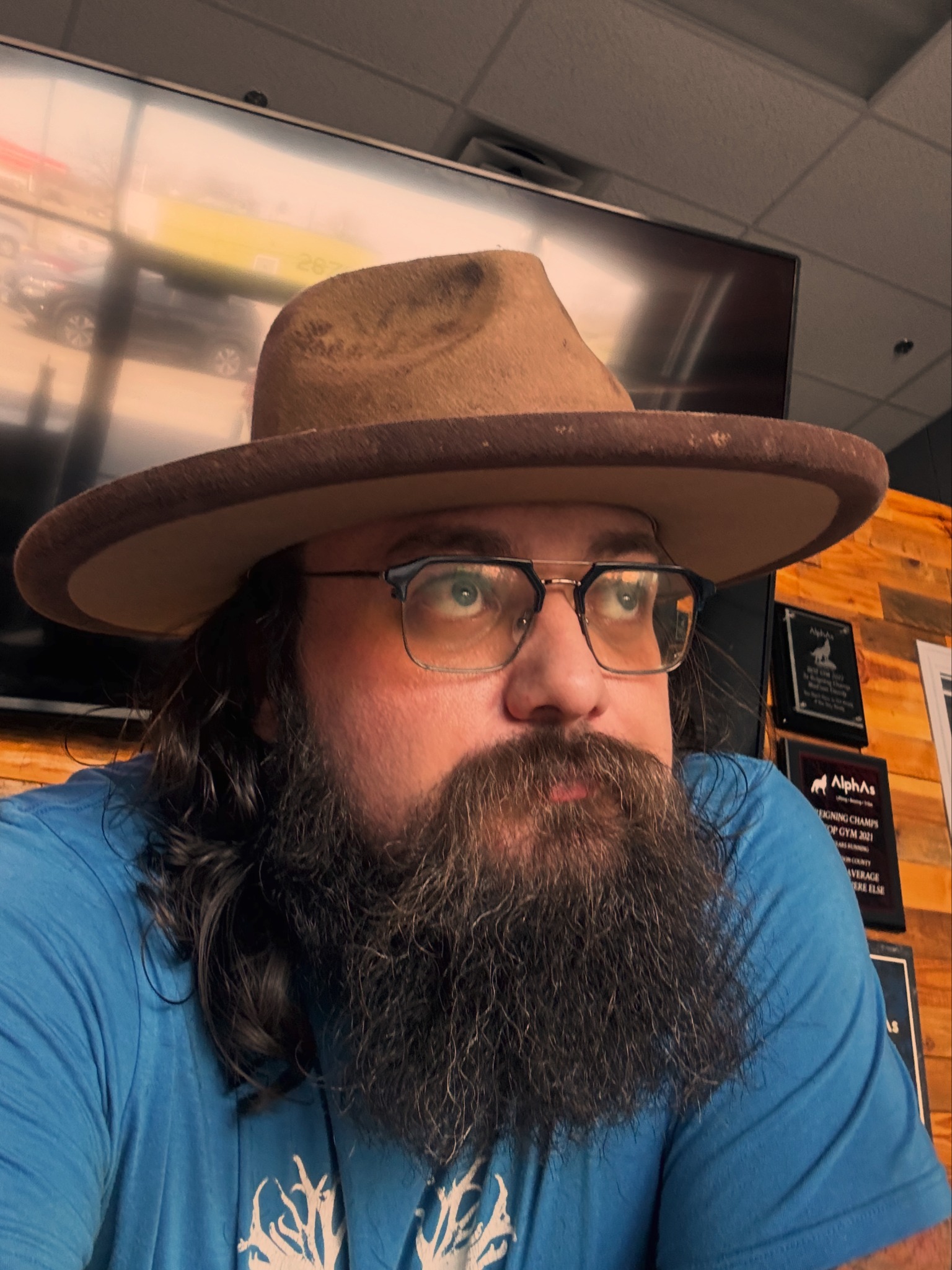 Portrait of The Hobo Troubadour in a hat